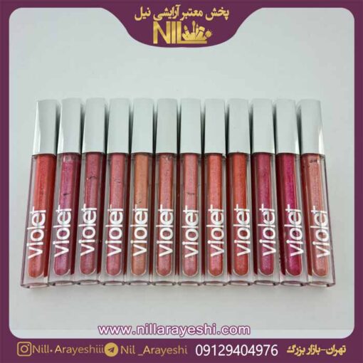 رژ مایع شاین دار ویولت درب نقره ای