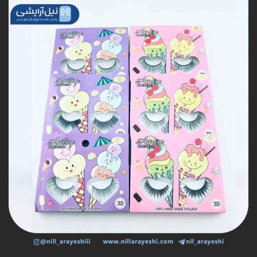 پک مژه مصنوعی 3D طرح بستنی قیفی امجی