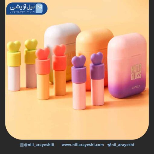 رژ لب مایع دوقلو طرح باکس ایرپاد قلبی منسلی