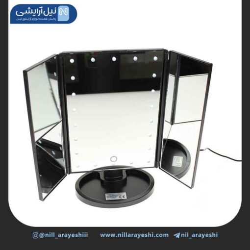 آینه آرایشی رومیزی ال ای دی دار تاشو شانگروئی
