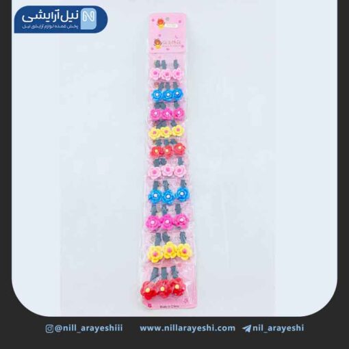 گیره مو انبری کارتی طرح گل سی عددی کد 2