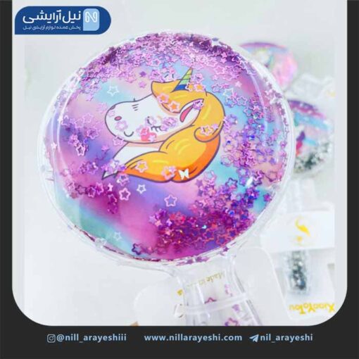 برس مو دسته دار گره باز کن گرد آکواریومی طرح یونیکورن شایاتو