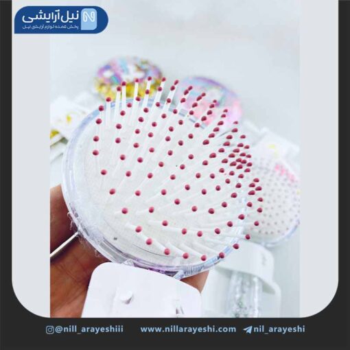 برس مو دسته دار گره باز کن گرد آکواریومی طرح یونیکورن شایاتو
