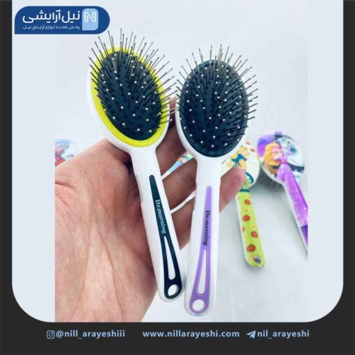 برس مو دسته دار کوچک کف مشکی طرح کارتونی دکتر مورنینگ