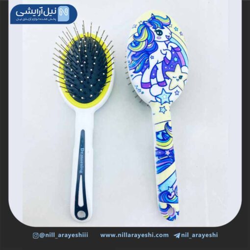 برس مو دسته دار کوچک کف مشکی طرح کارتونی دکتر مورنینگ