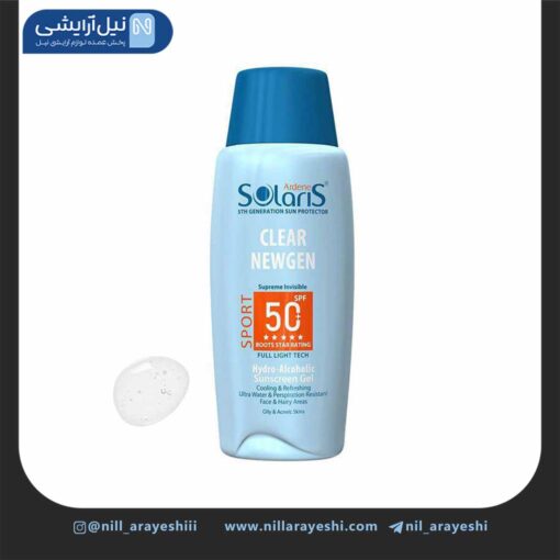 ژل ضد آفتاب آبرسان مدل clear newgen سولاریس آردن spf50