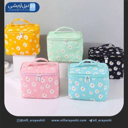 کیف آرایشی سایز بزرگ طرح بابونه