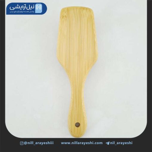 برس مو چوبی بامبو مستطیلی کف کرمی سایز کوچک