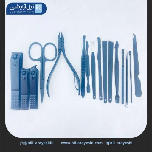 ست مانیکور پدیکور و پاک سازی گوش و صورت شانزده تیکه کد 19