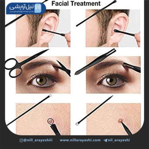 ست مانیکور پدیکور و پاک سازی گوش و صورت شانزده تیکه کد 4