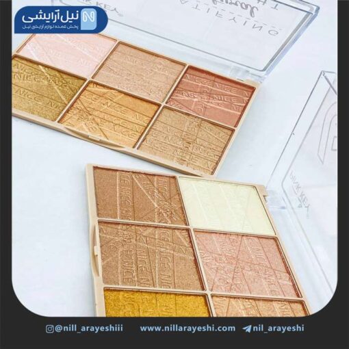 پالت هایلایتر شش رنگ پینک کی کد pk7668