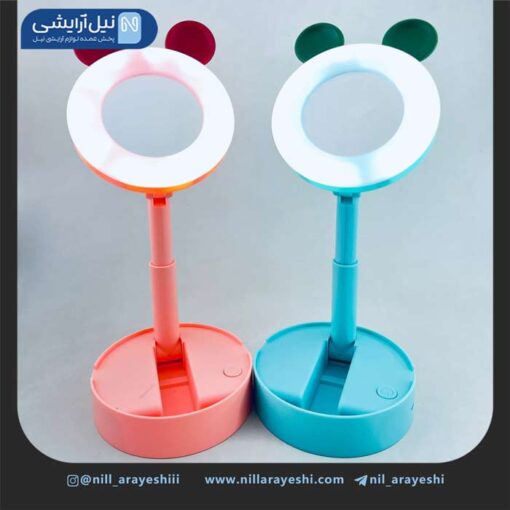 آینه آرایشی رینگ لایت دار پایه دار گوزنی کد 0838