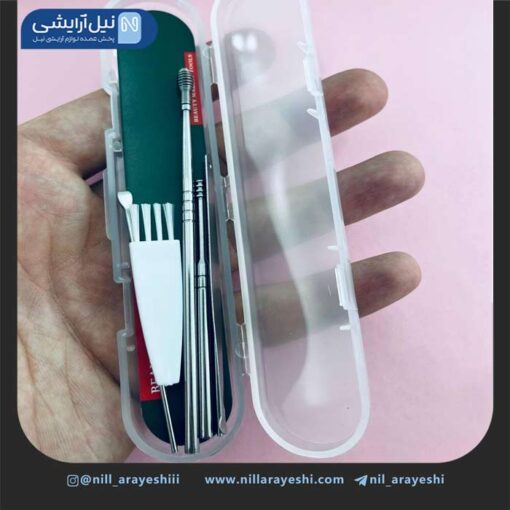 ست گوش پاککن جلد طلقی شش تیکه