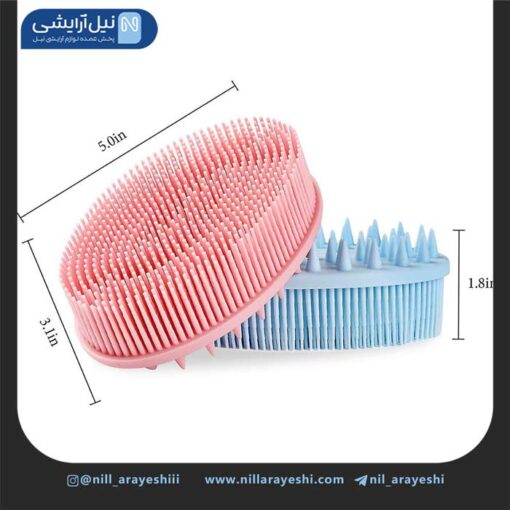 سر شور و لیف سیلیکونی دو کاره رنگی