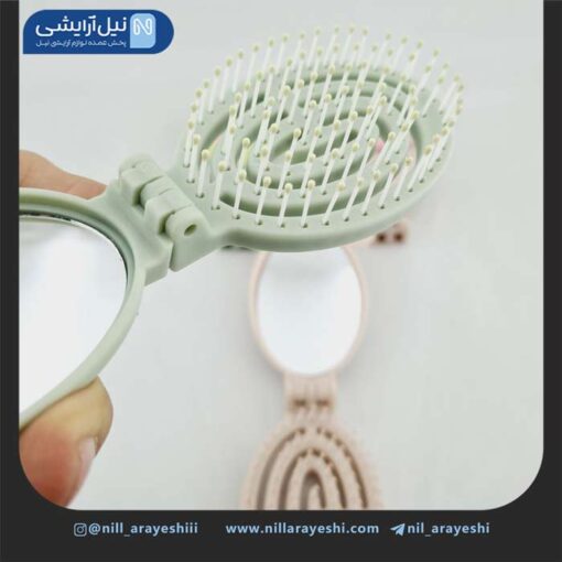 برس مو آیینه دار تاشو طرح حیوانات