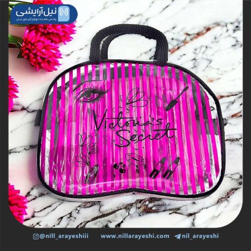 کیف آرایشی سایز بزرگ مارک دار طلقی ( بیضی )