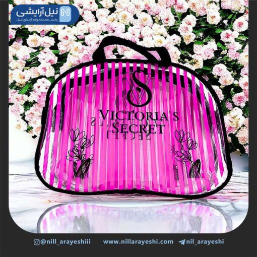 کیف آرایشی سایز بزرگ مارک دار طلقی ( بیضی )