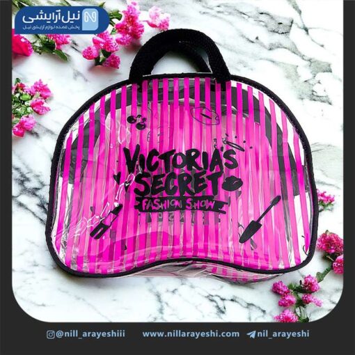کیف آرایشی سایز بزرگ مارک دار طلقی ( بیضی )