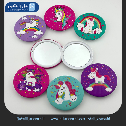 آیینه جیبی گرد دو طرفه فانتزی