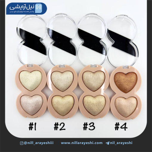 پالت هایلایتر دو رنگ قلبی اس اف آر کالر کد 8003