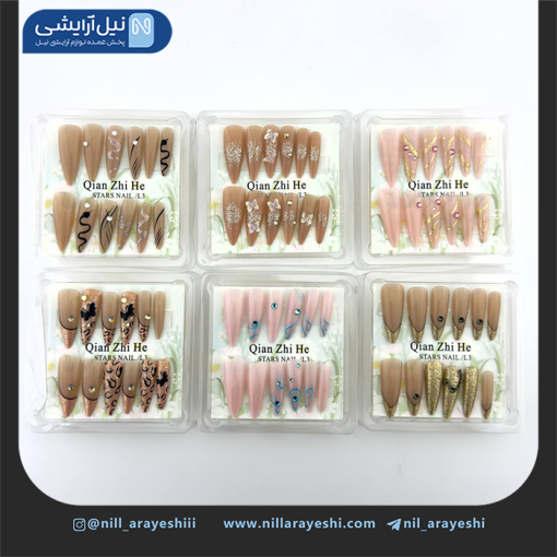 ناخن مصنوعی به همراه چسب ژله ای پیپر کرین
