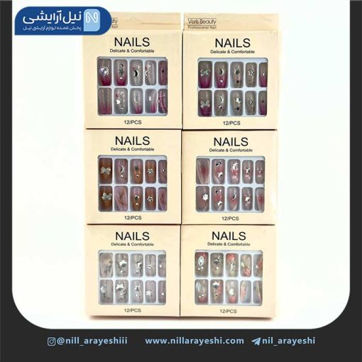 ناخن مصنوعی به همراه چسب ژله ای کد tt1314