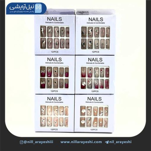 ناخن مصنوعی به همراه چسب ژله ای کد tt1314