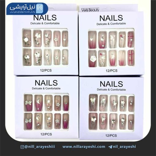 ناخن مصنوعی به همراه چسب ژله ای کد tt1314