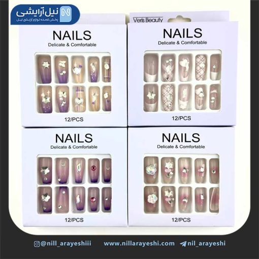 ناخن مصنوعی به همراه چسب ژله ای کد tt1314