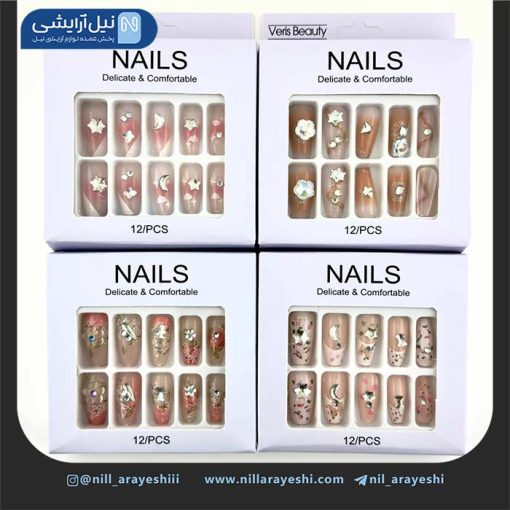 ناخن مصنوعی به همراه چسب ژله ای کد tt1314