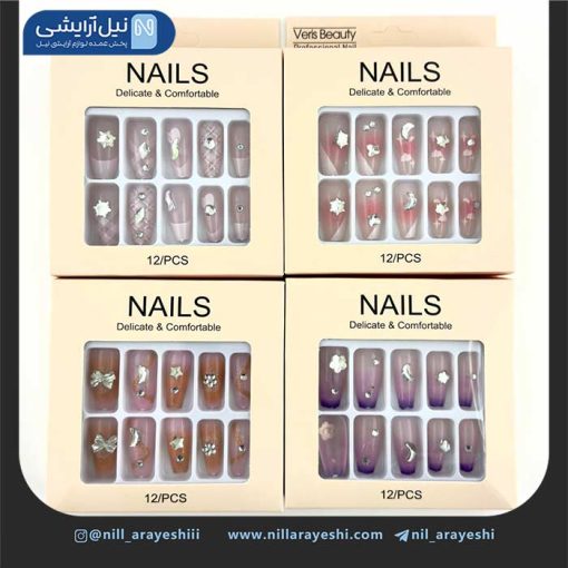ناخن مصنوعی به همراه چسب ژله ای کد tt1314