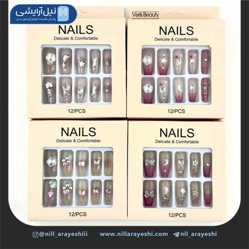 ناخن مصنوعی به همراه چسب ژله ای کد tt1314