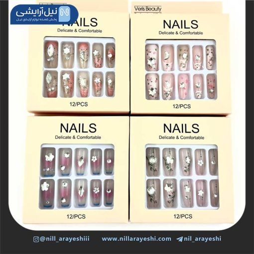 ناخن مصنوعی به همراه چسب ژله ای کد tt1314