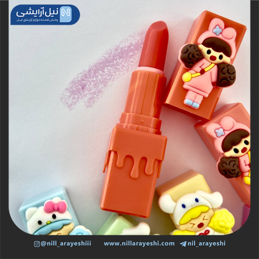 بالم لب حرارتی پوکه رنگی استیکر دار طرح دختر هولد مورنینگ کد HB5635
