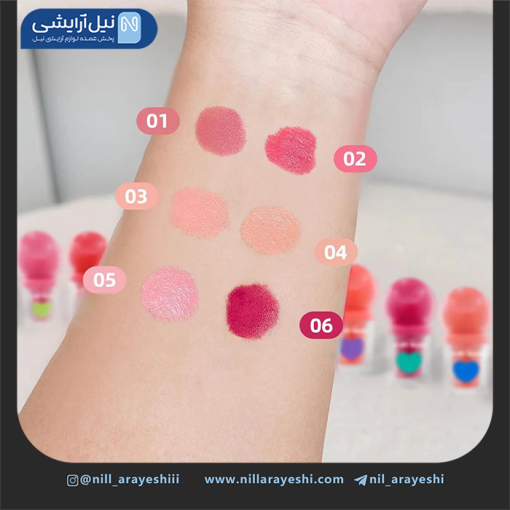 رژگونه مایع همراه پد انگشتی طرح قلب اولی بولا کد LA – B200