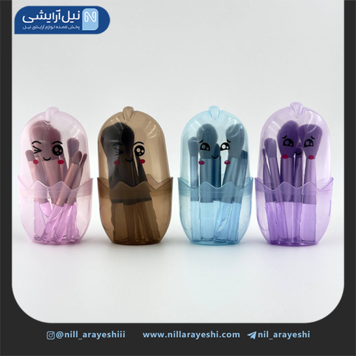 ست براش هفت تیکه شفاف باکس جوجه ای