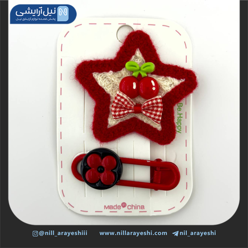 گیره مو انبری عروسکی دو عددی