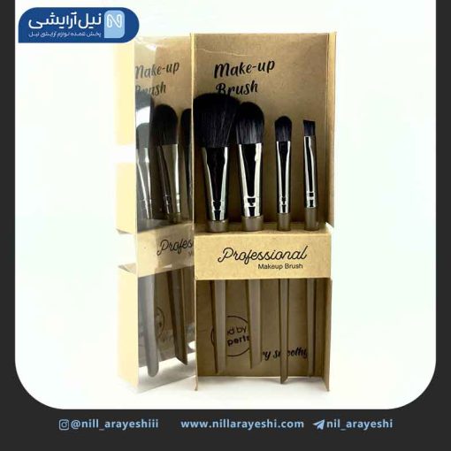 ست براش چهار تیکه دسته طرح چوب کد JR - 40615