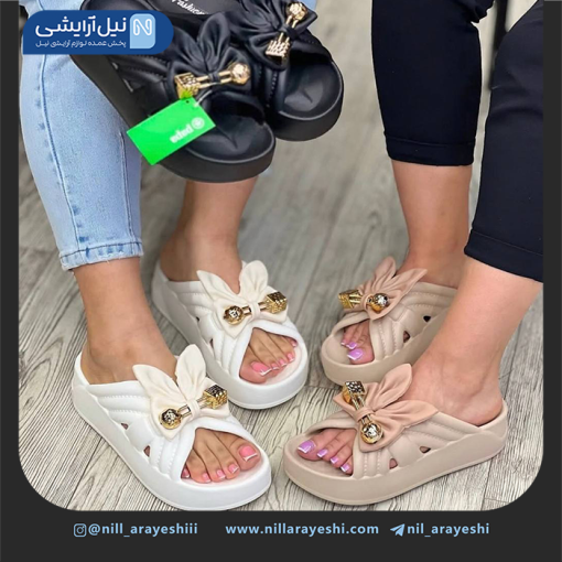 صندل سیلیکونی طرح پاپیون و سنجاق قفلی اشکال هندسی