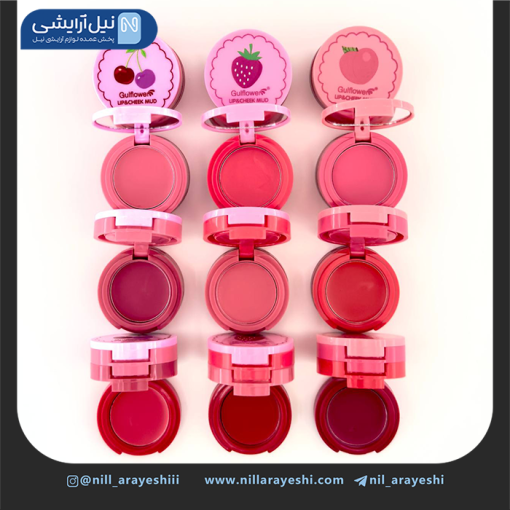 رژگونه و رژ لب طبقاتی میوه ای گول فلاور کد gp306