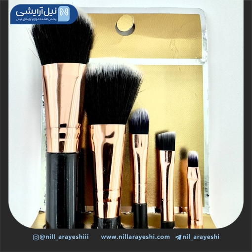 ست براش پنج تیکه دسته مشکی کد yy – 199