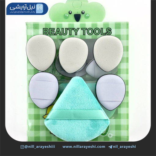 پک پد آرایشی انگشتی و پنکک شش عددی کد 5027