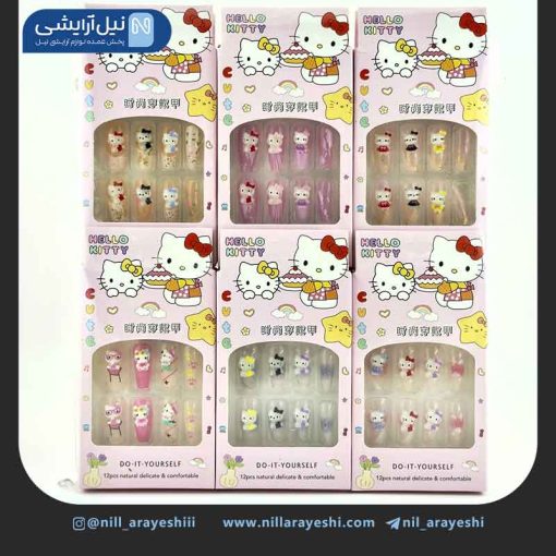 ناخن مصنوعی کودک به همراه چسب ژله ای کد LY