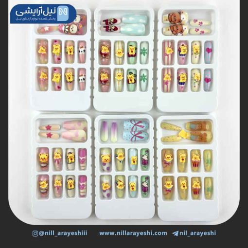 ناخن مصنوعی کودک به همراه چسب ژله ای کد LY
