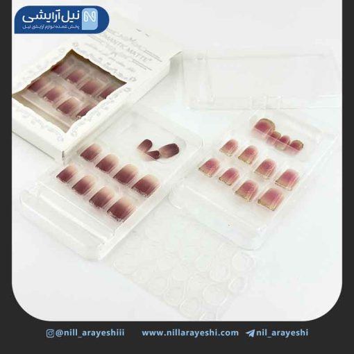ناخن مصنوعی به همراه چسب ژله ای رومانتیک مات