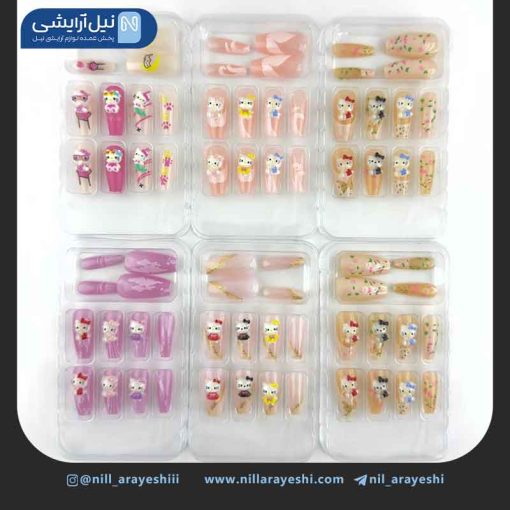 ناخن مصنوعی کودک به همراه چسب ژله ای کد LY