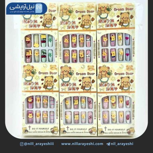 ناخن مصنوعی کودک به همراه چسب ژله ای کد LY