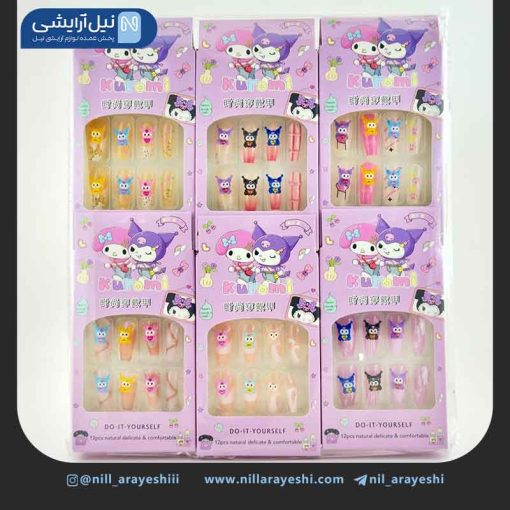 ناخن مصنوعی کودک به همراه چسب ژله ای کد LY