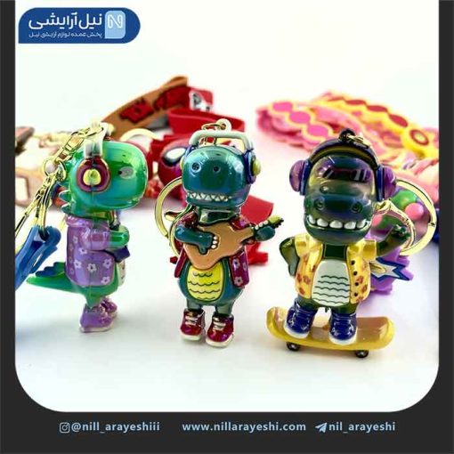 جا کلیدی ( آویز کلید ) فانتزی سیلیکونی براق میکس ( بند سیلیکونی )