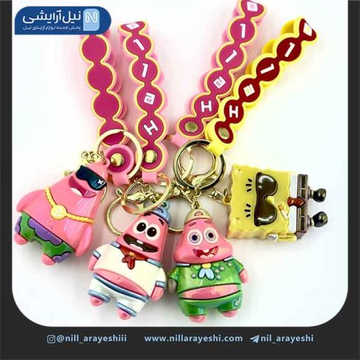 جا کلیدی ( آویز کلید ) فانتزی سیلیکونی براق میکس ( بند سیلیکونی )